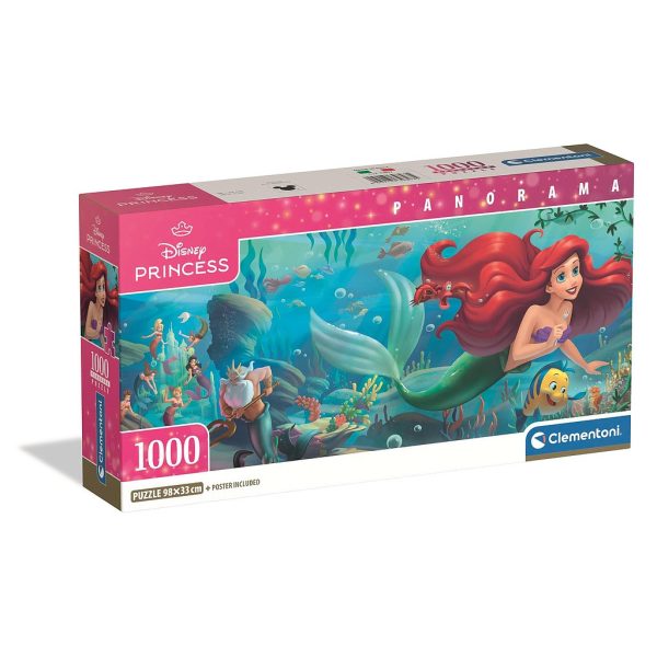 Disney Prinsessor Ariel 1000-bitars Panorama Pussel Clementoni