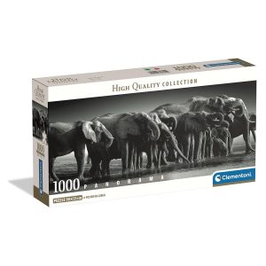Animals Herd of Giants Elephant 1000 bitars panoramapussel Compact Clementoni
