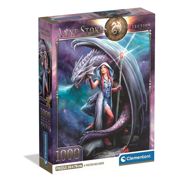 Fantasy Dragon Mage Anne Stokes 1000-bitars kompakt pussel Clementoni