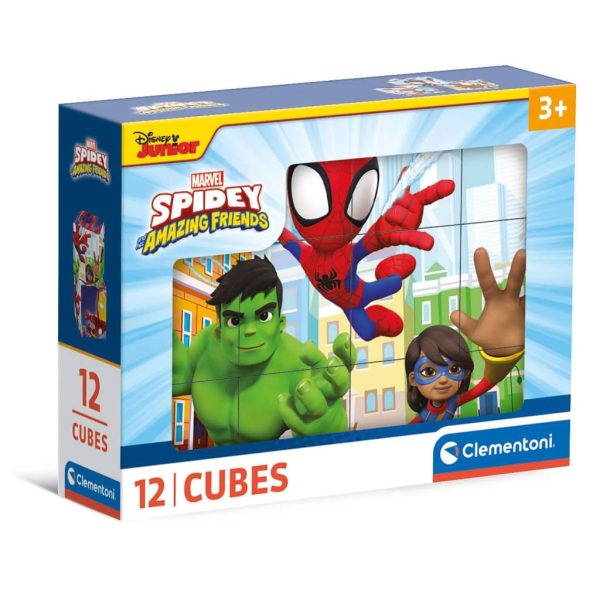 Spindelmannen Spidey 12-delars Kubpussel från Clementoni