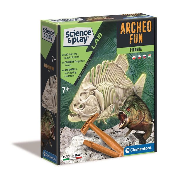 Animals Archeo Fun Lysande Piraya Arkeologiskt Kit Clementoni