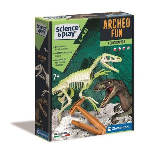 Dinosaurie Archeo Fun Lysande Velociraptor Arkeologiskt Set Clementoni