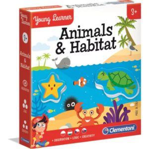 Animals Young&Learner Djur och deras livsmiljöer Pedagogiskt spel Clementoni