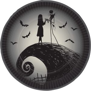 The Nightmare Before Christmas Svarta papperstallrikar 23 cm, 8-pack