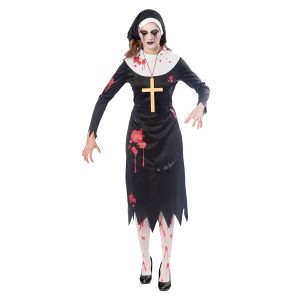 Halloween Zombie Nun vuxendräkt M/L