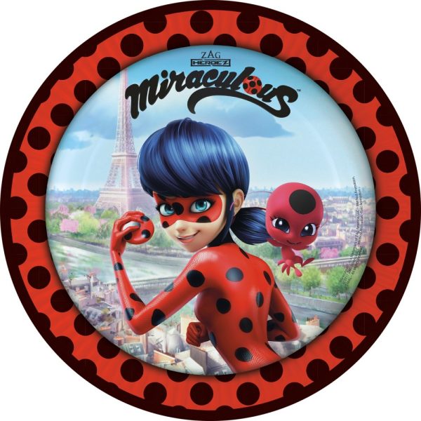 Miraculous Ladybug City pappersassiett 8-pack 23 cm
