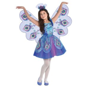 Halloween Påfågelkostym 4-6 år
