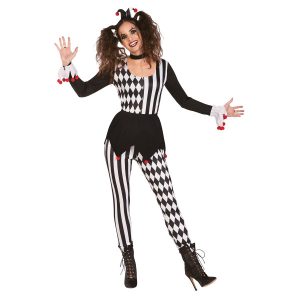 Halloween Court Jester vuxendräkt S