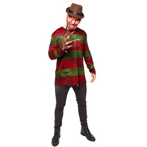 Halloween skrämmande Freddy Kruger vuxendräkt XL