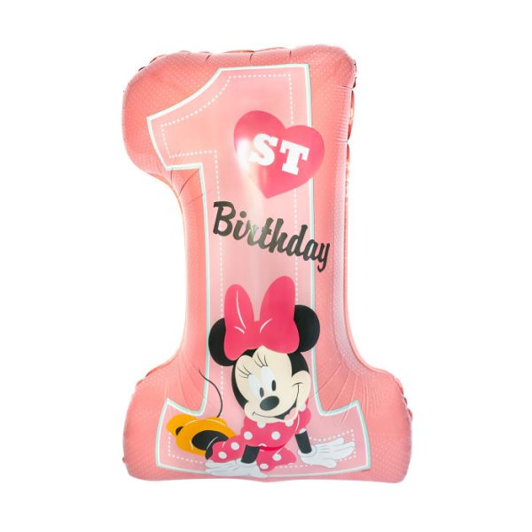Disney Minnie Rosa Folieballong Första Födelsedagen 71 cm