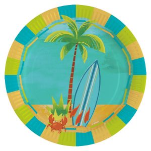 Summer Surf Party pappersassietter 8-pack 23 cm