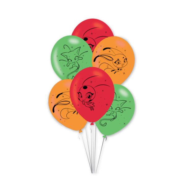 Miraculous Ladybug Kwami ballong, 6-pack 27,5 cm