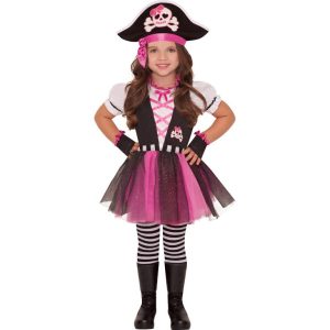 Pirate Dazzling flickkostym 4-6 år