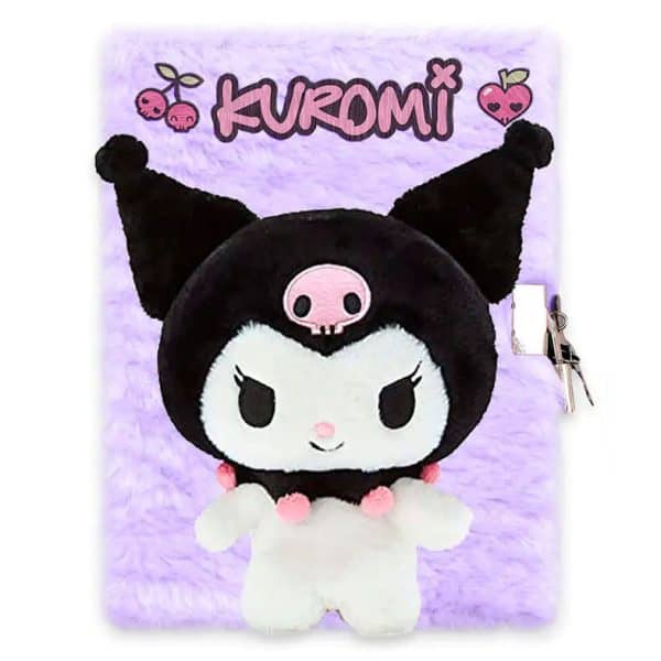 Hello Kitty Kuromi 3D Plysch A5 Låsbart Dagbok