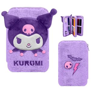 Hello Kitty Kuromi mjuk pennfodral med två våningar