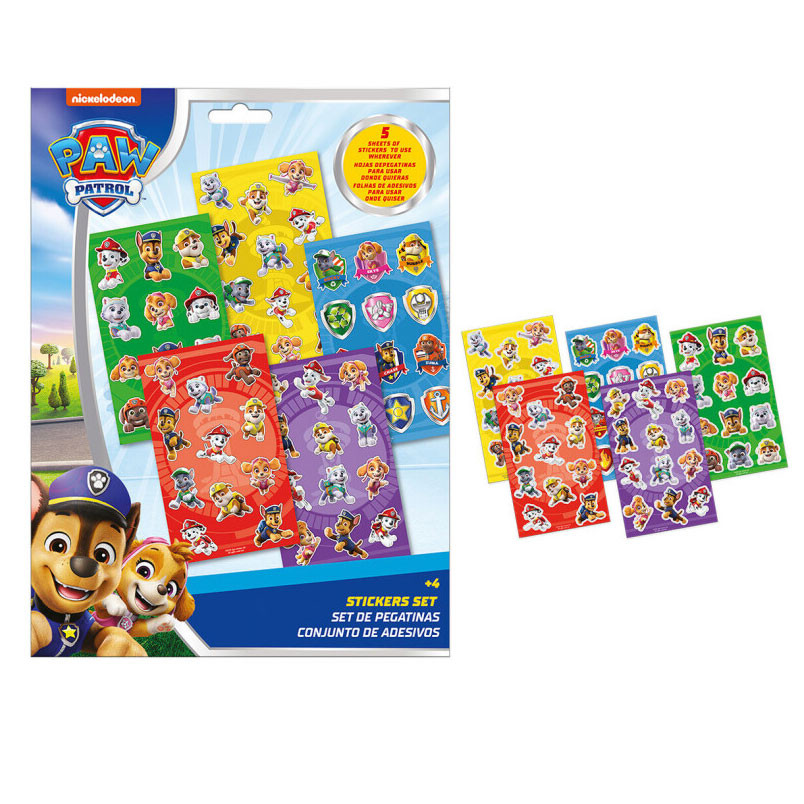 Paw Patrol klistermärkesset 5 ark