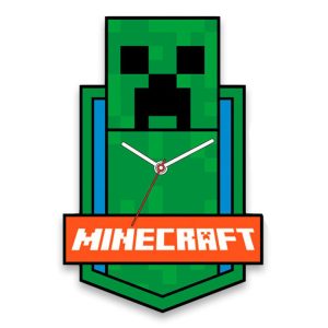 Minecraft XL väggklocka grön 50 cm