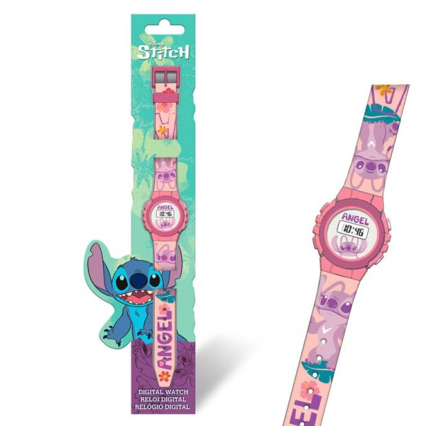 Disney Lilo and Stitch Pink Angel digital klocka
