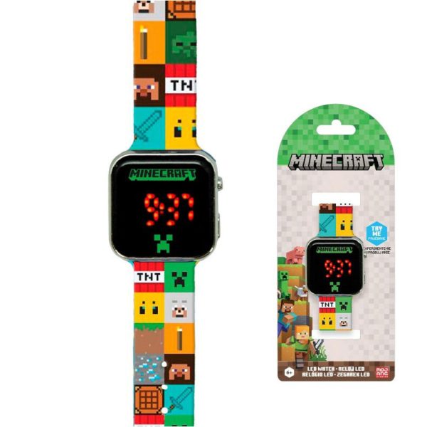 Minecraft Elements digital LED-klocka
