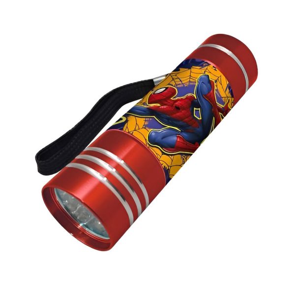 Spindelmannen Röd LED Ficklampa 9 cm