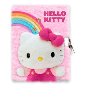 Hello Kitty Rainbow 3D Plysch A5 Låsbok