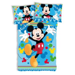 Disney Mickey glädjefyllt barnsängset 100×135 cm, 40×60 cm