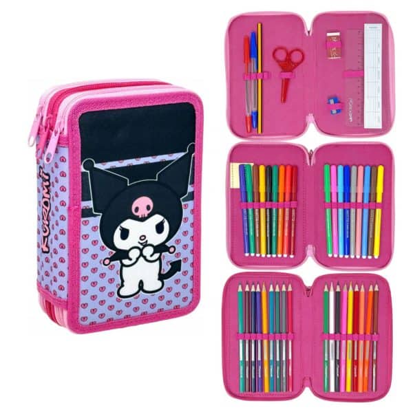 Hello Kitty Kuromi pennfodral med 3 lager