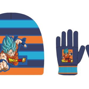 Dragon Ball Saiyan Blue barnmössa och vantar set