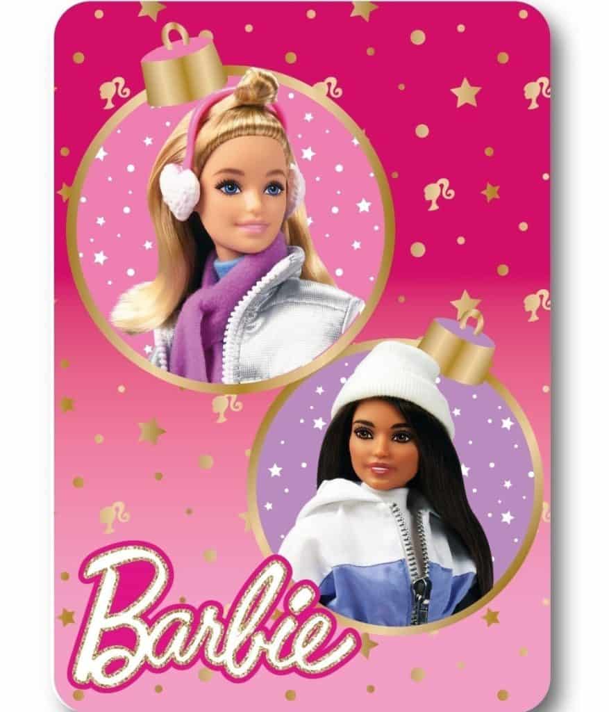 Barbie vinterjul polarfilt 100x140 cm