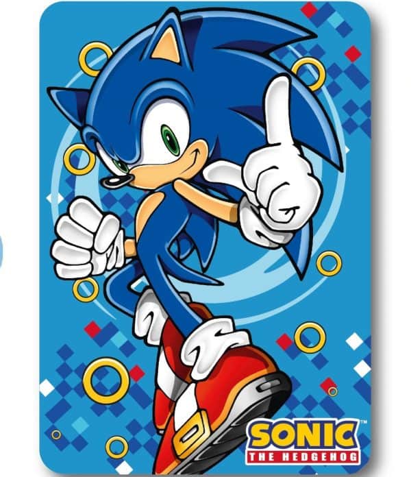 Sonic the Hedgehog fleecefilt med guldring 100x140 cm