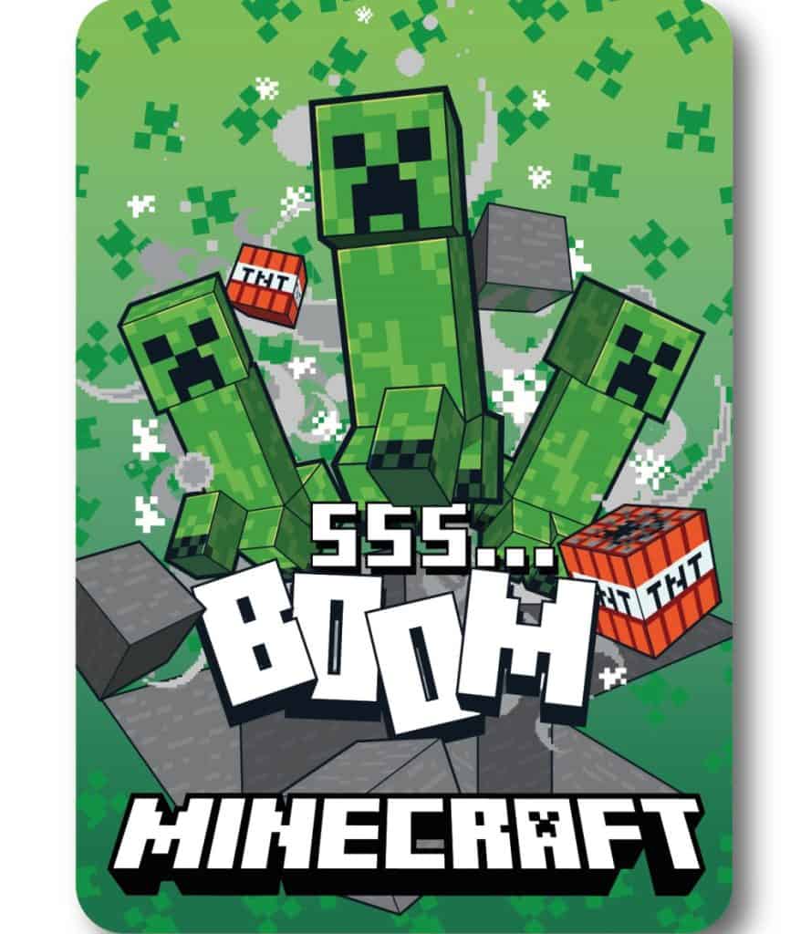 Minecraft SSS Boom fleecefilt 100x140 cm