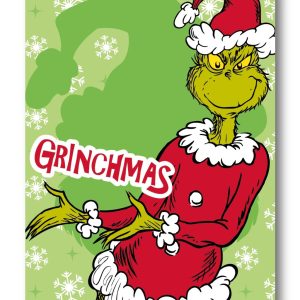 The Grinch busiga julfilt i polar fleece 100x140 cm