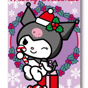 Hello Kitty Kuromi julfleecefilt 100x140 cm