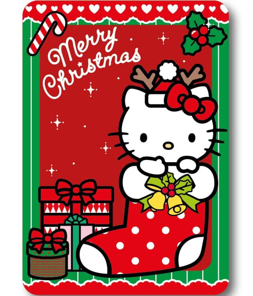 Hello Kitty Holiday Cheer julfilt i polarfleece 100x140 cm
