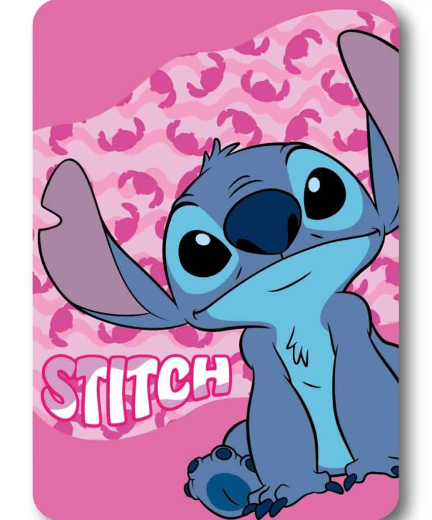 Disney Lilo and Stitch fleecefilt rosa våg 100x140 cm