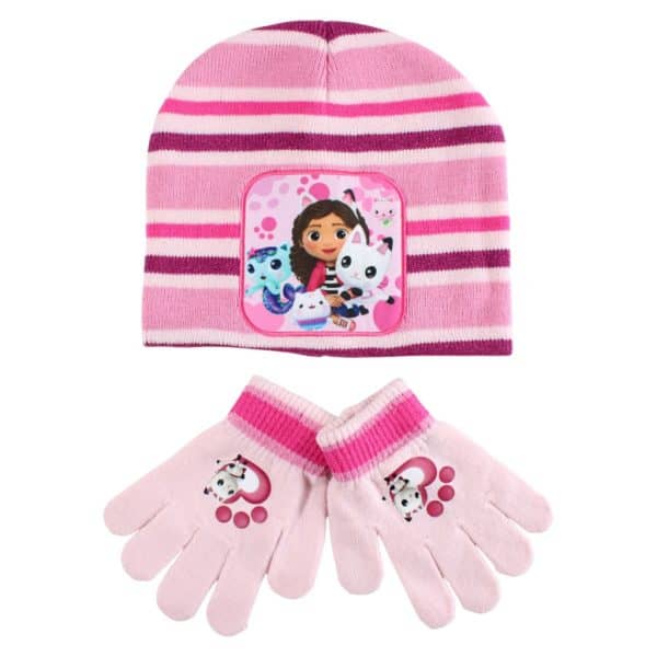 Gabbys Dockskåp Cuddle Paws barnmössa och vantar set