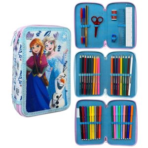 Disney Frozen pennfodral med 3 fack