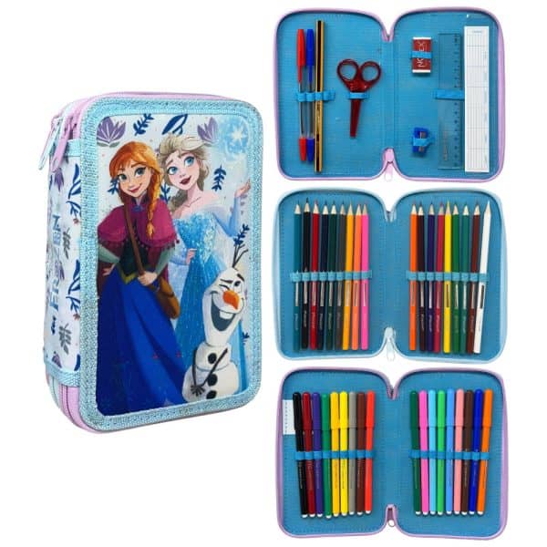 Disney Frozen pennfodral med 3 fack