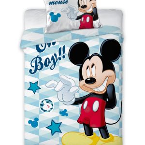 Disney Mickey Oh Boy barn- och spjälskåpspåslakanset 100x135 cm, 40x60 cm