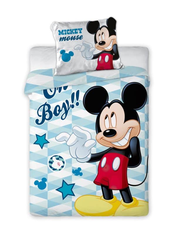 Disney Mickey Oh Boy barn- och spjälskåpspåslakanset 100x135 cm, 40x60 cm