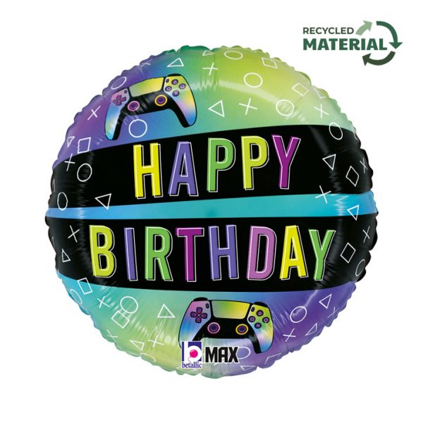 Happy Birthday Vivid Gaming folieballong 46 cm