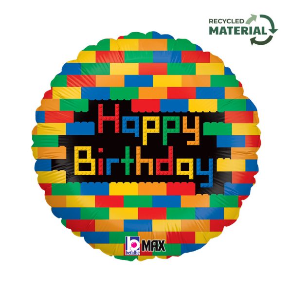 Happy Birthday Blocks Folieballong 46 cm