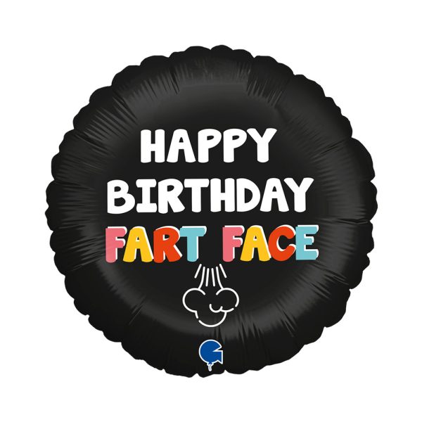 Happy Birthday Fart Face folieballong 46 cm