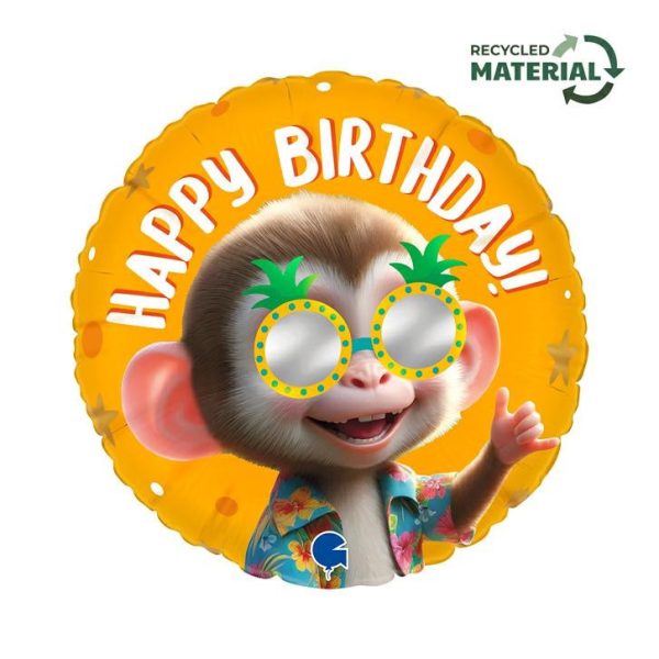 Happy Birthday Cool Monkey folieballong 46 cm