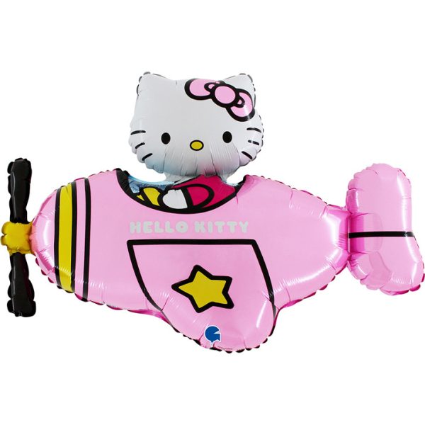Hello Kitty Flygplansballong i folie 76 cm