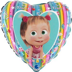 Masha och Björnen regnbågsfolieballong 46 cm
