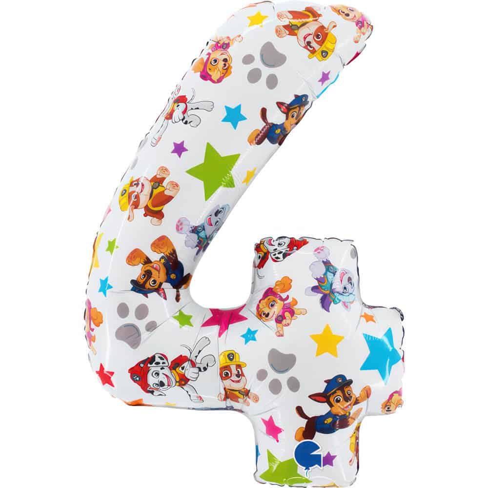 Paw Patrol Folieballong Stjärna Nummer 4 66 cm