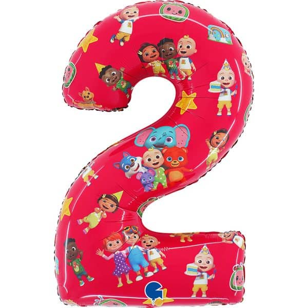 Cocomelon Röd Nummer 2 folieballong 66 cm