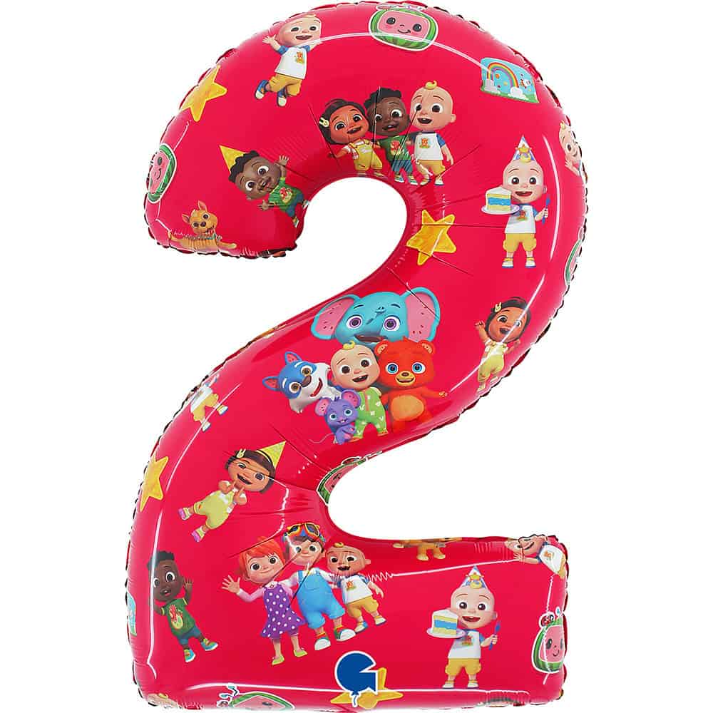 Cocomelon Röd Nummer 2 folieballong 66 cm