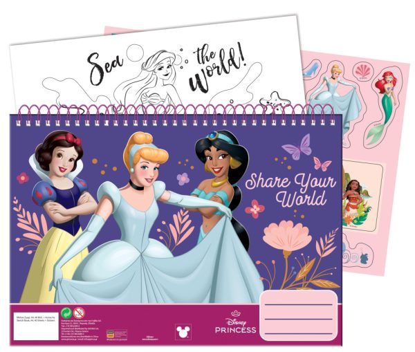 Disney Princess Your World A/4 spiralblock med 40 blad och klistermärken